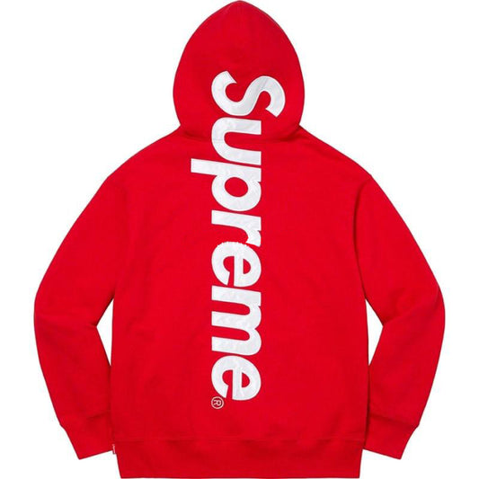 Supreme Satin Applique Hooded Sweatshirt Red