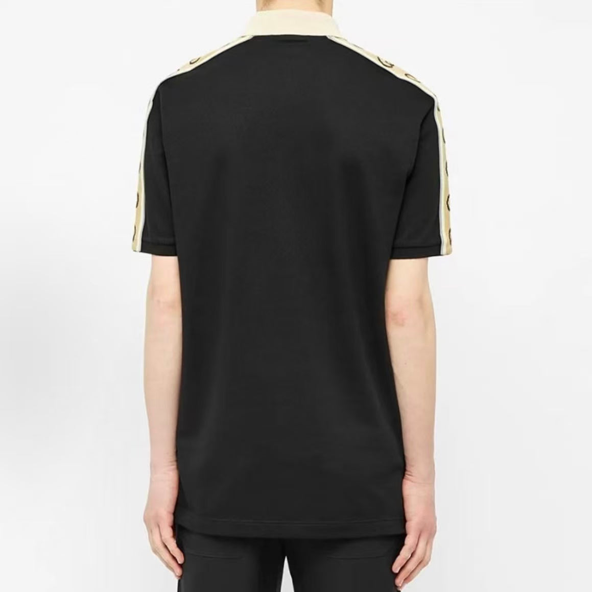 GUCCI Gucci Interlocking Double G Stripes Short-Sleeved Polo Shirt - Men's - Black