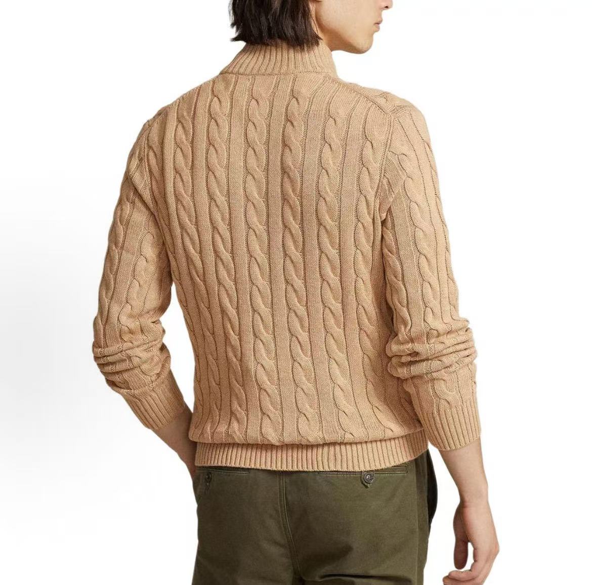 Ralph Lauren SS26 embroidered horse pattern cotton long-sleeved knit shirt, standard fit, men's style