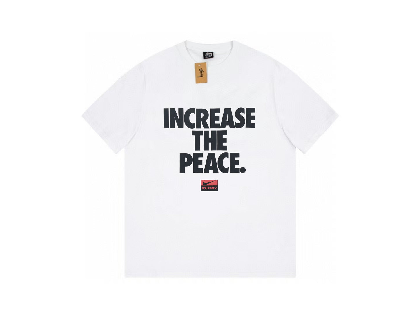 STUSSY INCREASE  THE PEACE LOGO TEE WHITE