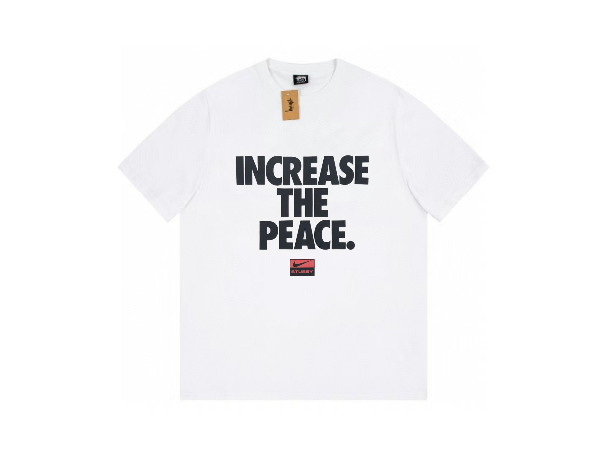 STUSSY INCREASE  THE PEACE LOGO TEE WHITE