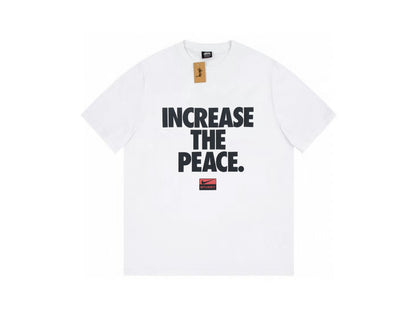 STUSSY INCREASE  THE PEACE LOGO TEE WHITE
