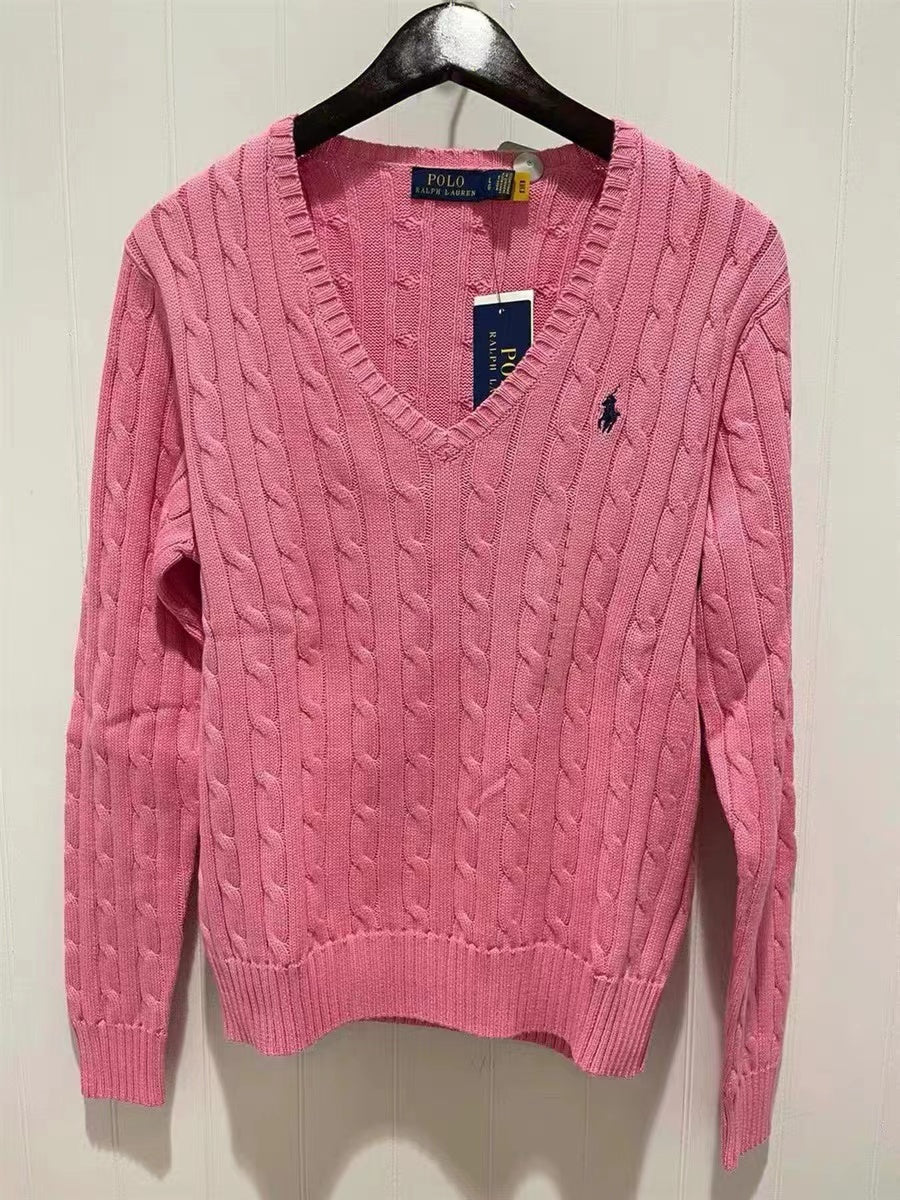 Ralph Lauren twist-knit V-neck sweater