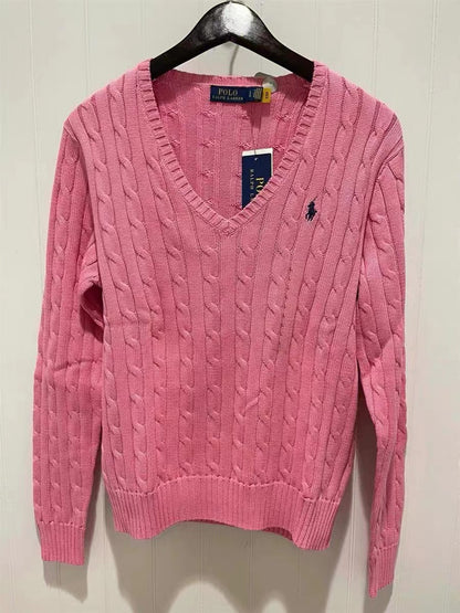 Ralph Lauren twist-knit V-neck sweater