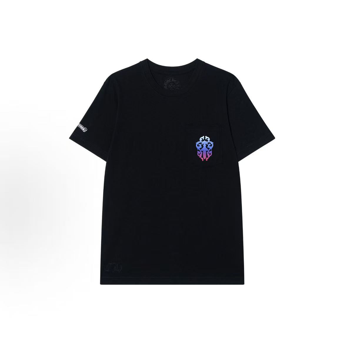 Chrome Hearts Color Gradient Horse Hoof Sleeve Roll-Up Short-Sleeve T-shirt (for both men and women) White