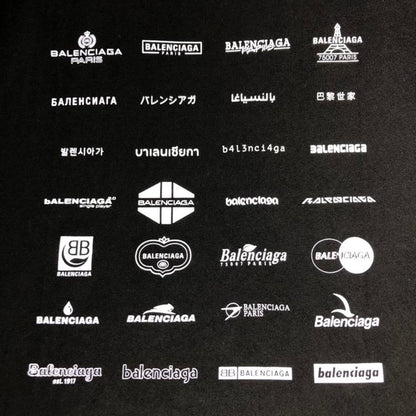 BALENCIAGA ARCHIVES LOGOS T-SHIRT OVERSIZED IN BLACK – BAS015
