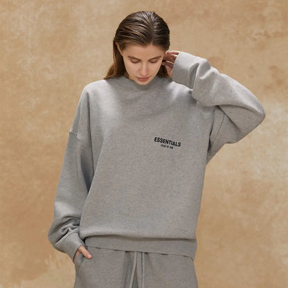 FOG FEAR OF GOD ESSENTIALS double-row flocked crew neck sweatshirt