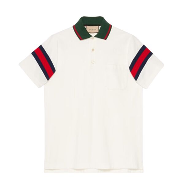 GUCCI COTTON JERSEY POLO WITH WEB – GGS029