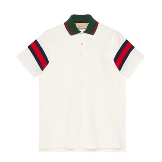 GUCCI COTTON JERSEY POLO WITH WEB – GGS029