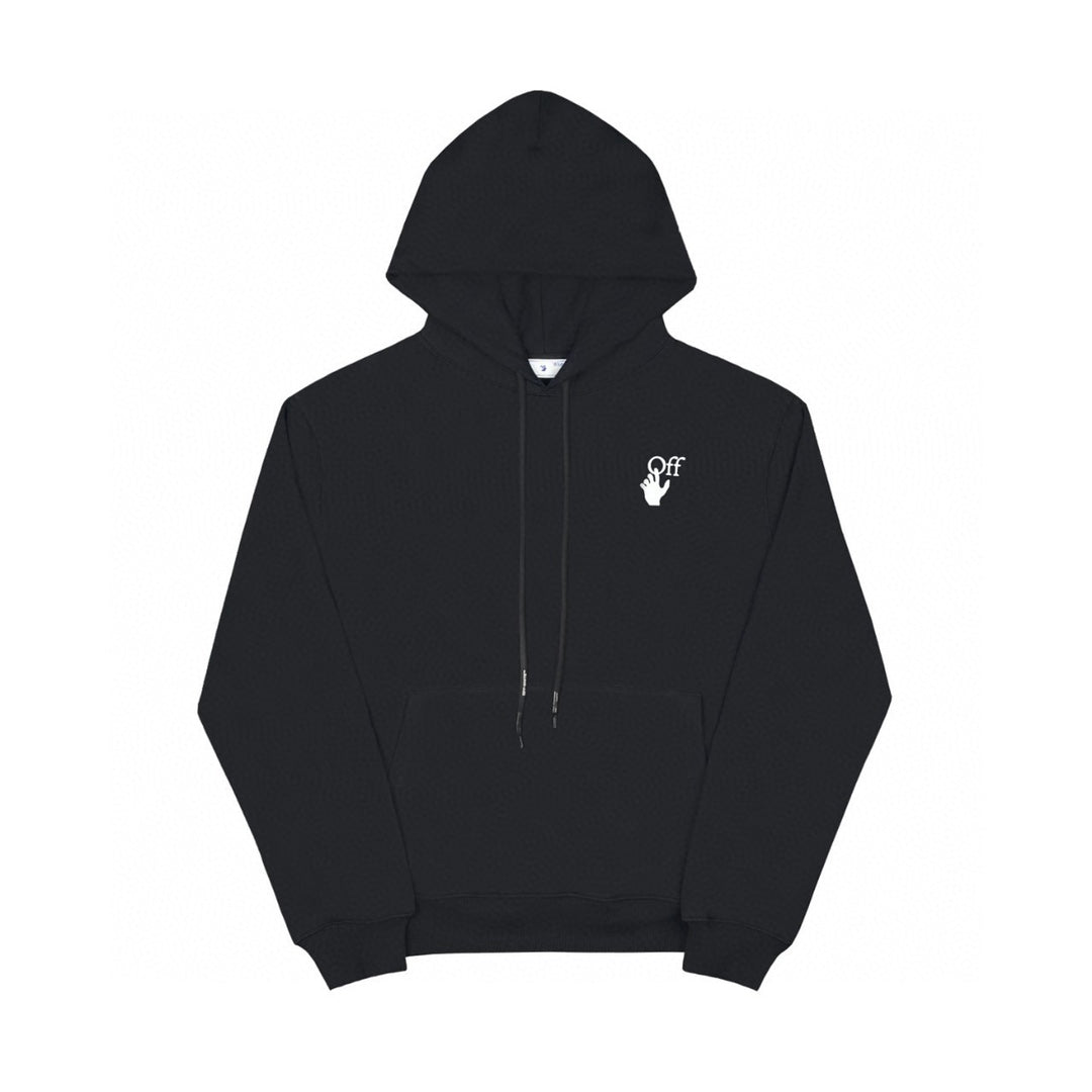 Off-White oil painting arrow print hooded sweater black