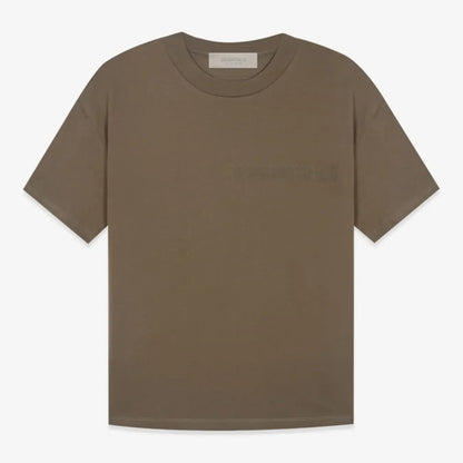 FOG FEAR OF GOD 22 ESSENTIALS double line single row flocking loose T-shirt brown black