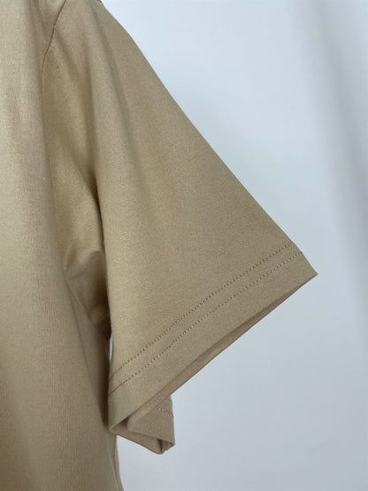 BURBERRY LOGO PRINT COTTON OVERSIZE T-SHIRT – IN SOFT FAWN – BRS006