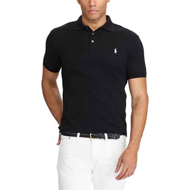 Ralph Lauren Slim Fit Stretch Mesh Polo Black