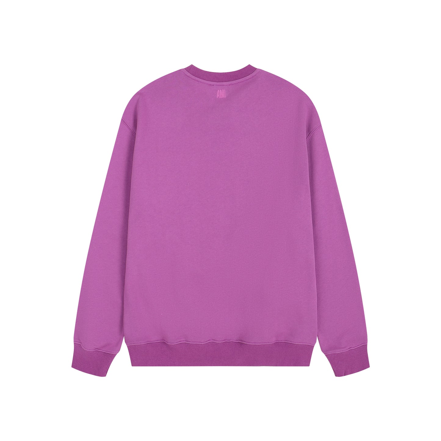 AMI Solid Color Crew Neck Hoodie Purple