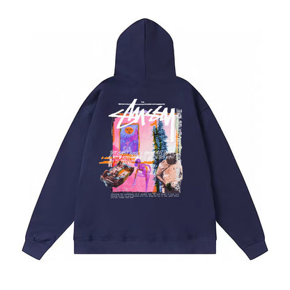 STUSSY DAYDREAM PRINT HOODIE NAVY