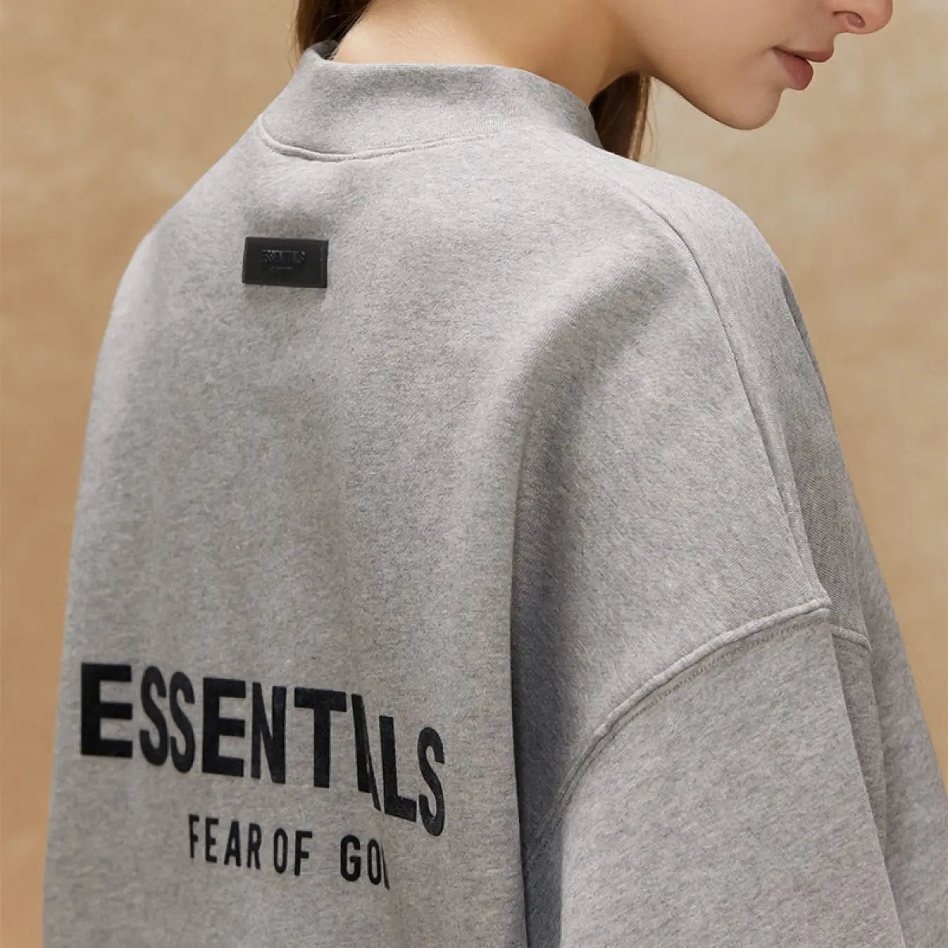FOG FEAR OF GOD ESSENTIALS double-row flocked crew neck sweatshirt