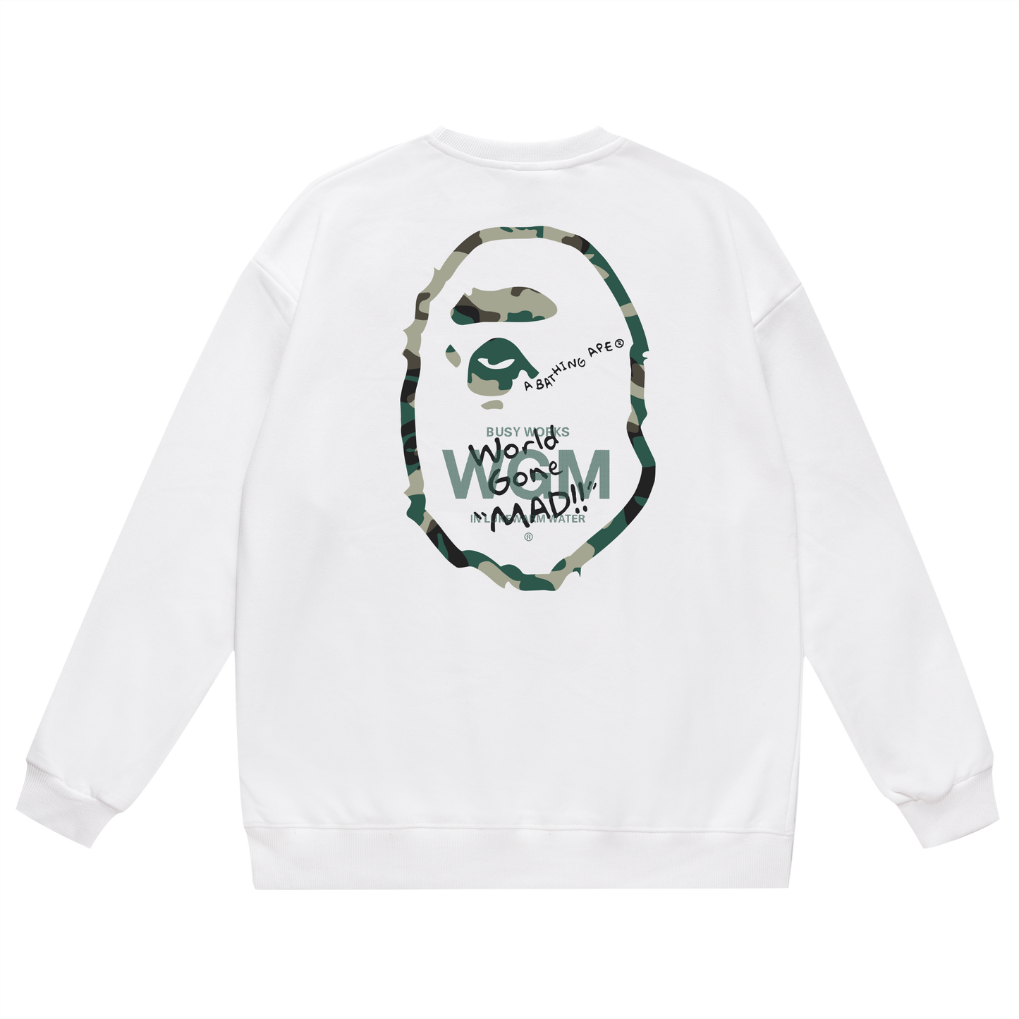 A Bathing Ape Logo Hoodie White