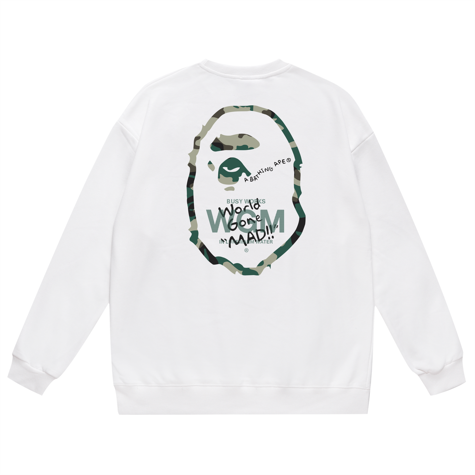 A Bathing Ape Logo Hoodie White