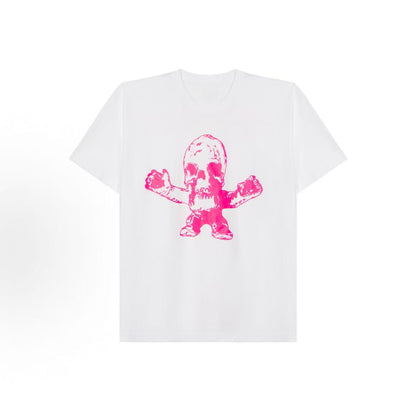 Chrome Hearts Foti series graffiti-print round-neck straight-leg short-sleeved T-shirt for men, in white color.