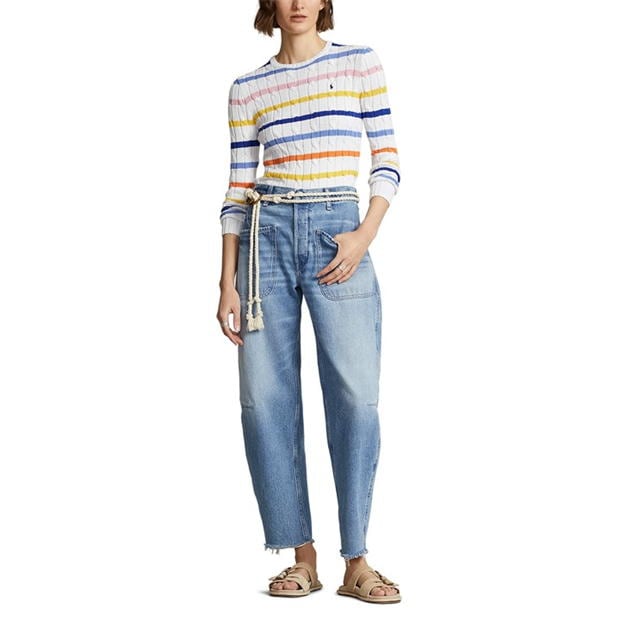 Ralph Lauren Julianna Crewneck Sweater White Multi