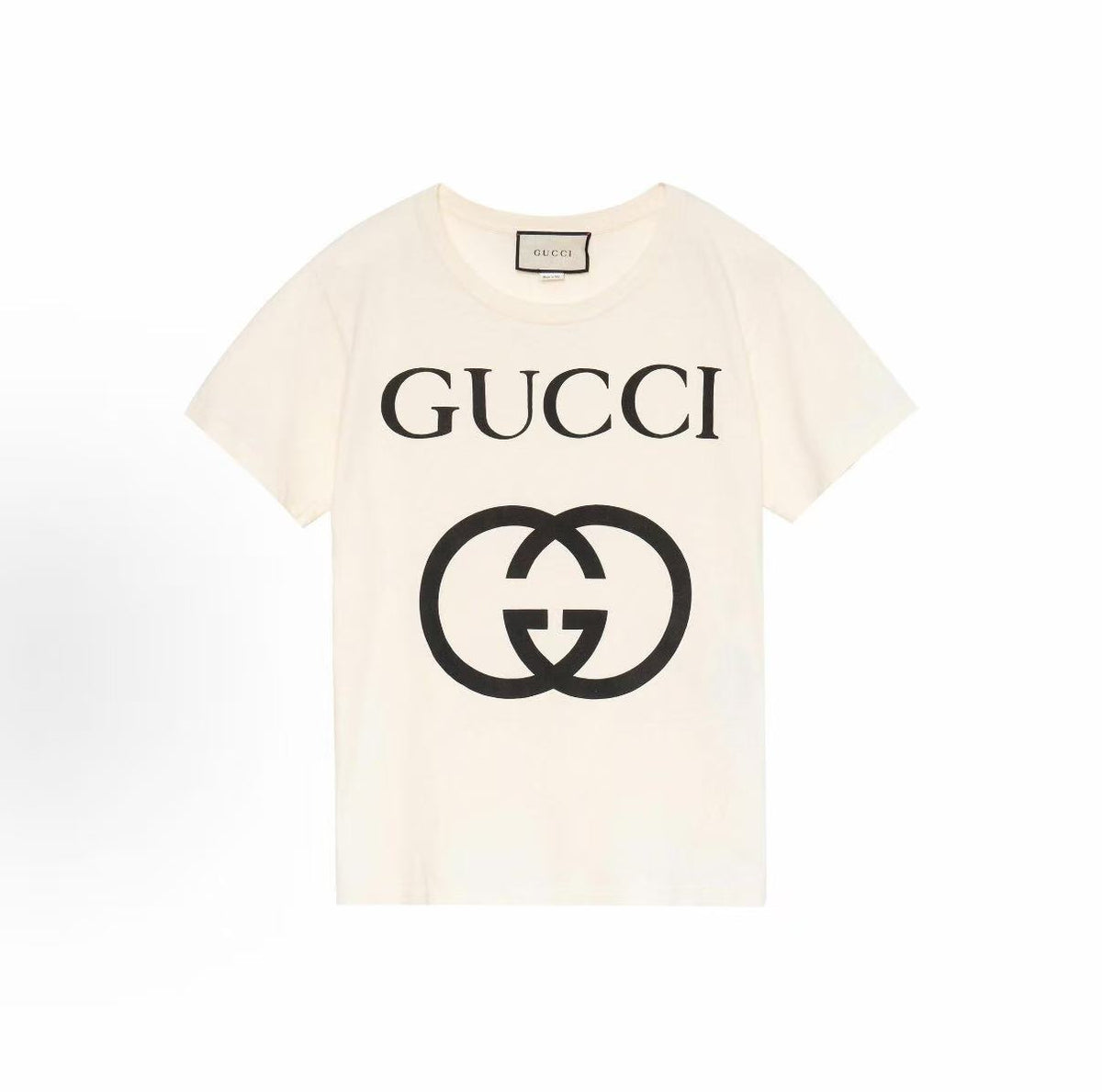 GUCCI: Interlocking G oversized short-sleeved T-shirt for men, in white.