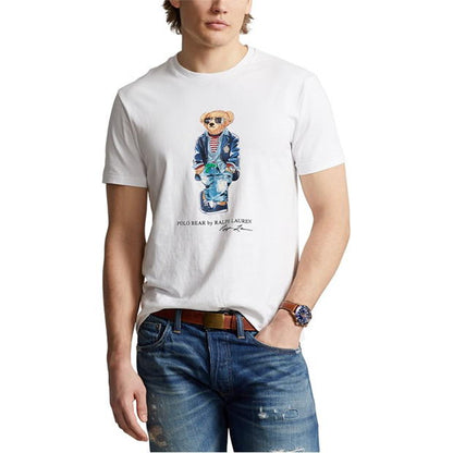 Ralph Lauren Bear Print Tee White Reg Bear
