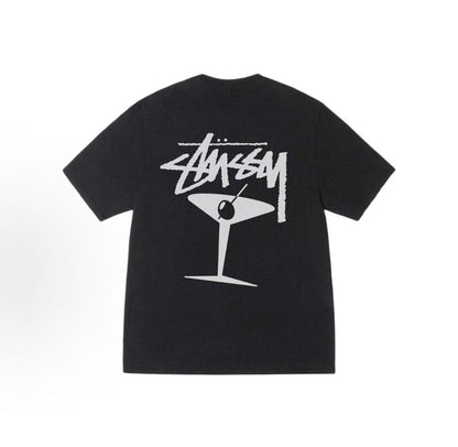 Stussy SS25 Back Print Logo Plain Knit Short-Sleeved T-Shirt (For Both Men and Women)