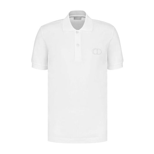 DIOR CD ICON POLO SHIRT WHITE COTTON PIQUÉ – DOT025