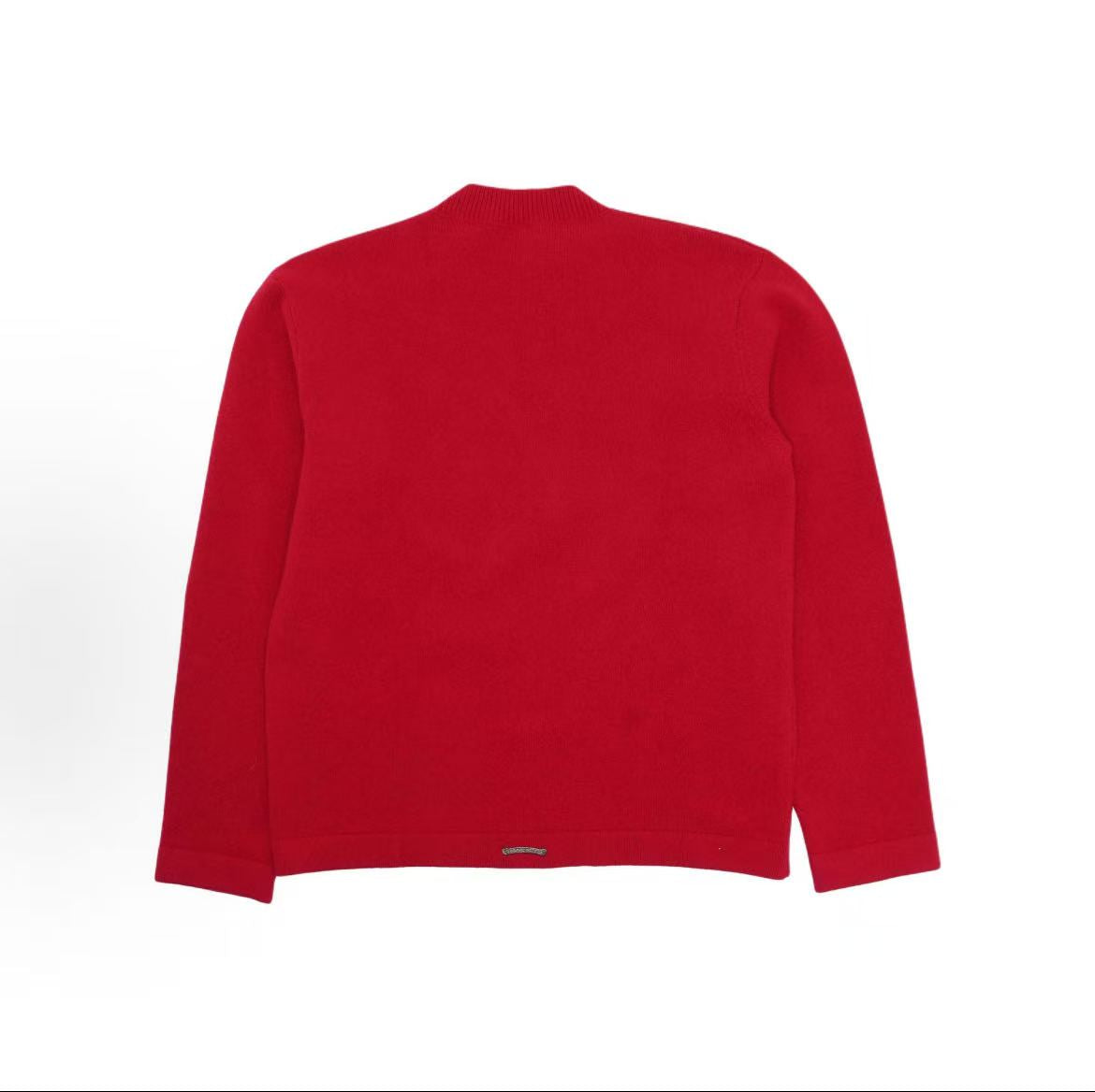 Chrome Hearts Cemetery City Limited Edition Collection Round-neck Cross Pattern Ribbed Collar, Sleeve and Hem Sweater for Women
