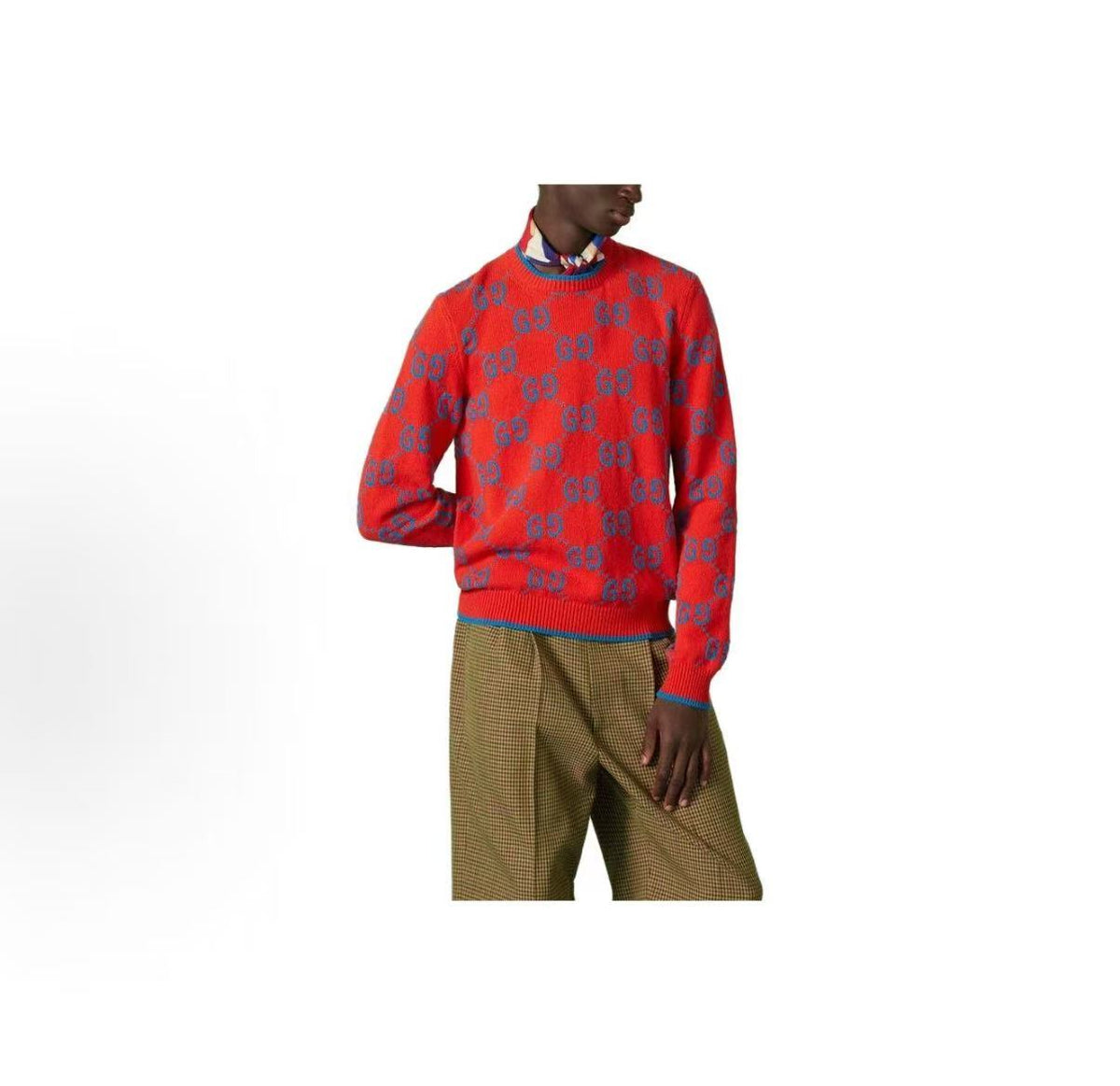GUCCI 2023 Spring Collection - Letter Print Round-neck Casual Long-Sleeve Sweater for Men - Red