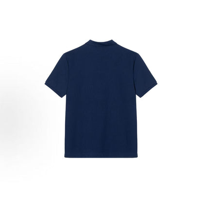 Ralph Lauren FW21 Solid-color Logo Embroidered Pullover Half-Button Short-Sleeve Polo Shirt - Wavy Hair - Men's - Blue