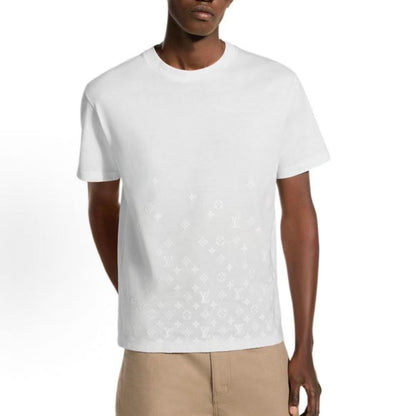 LOUIS VUITTON Monogram Gradient FW26 Early Fall Collection Short-Sleeve Solid Color Flocked Print Gradient T-Shirt for Men