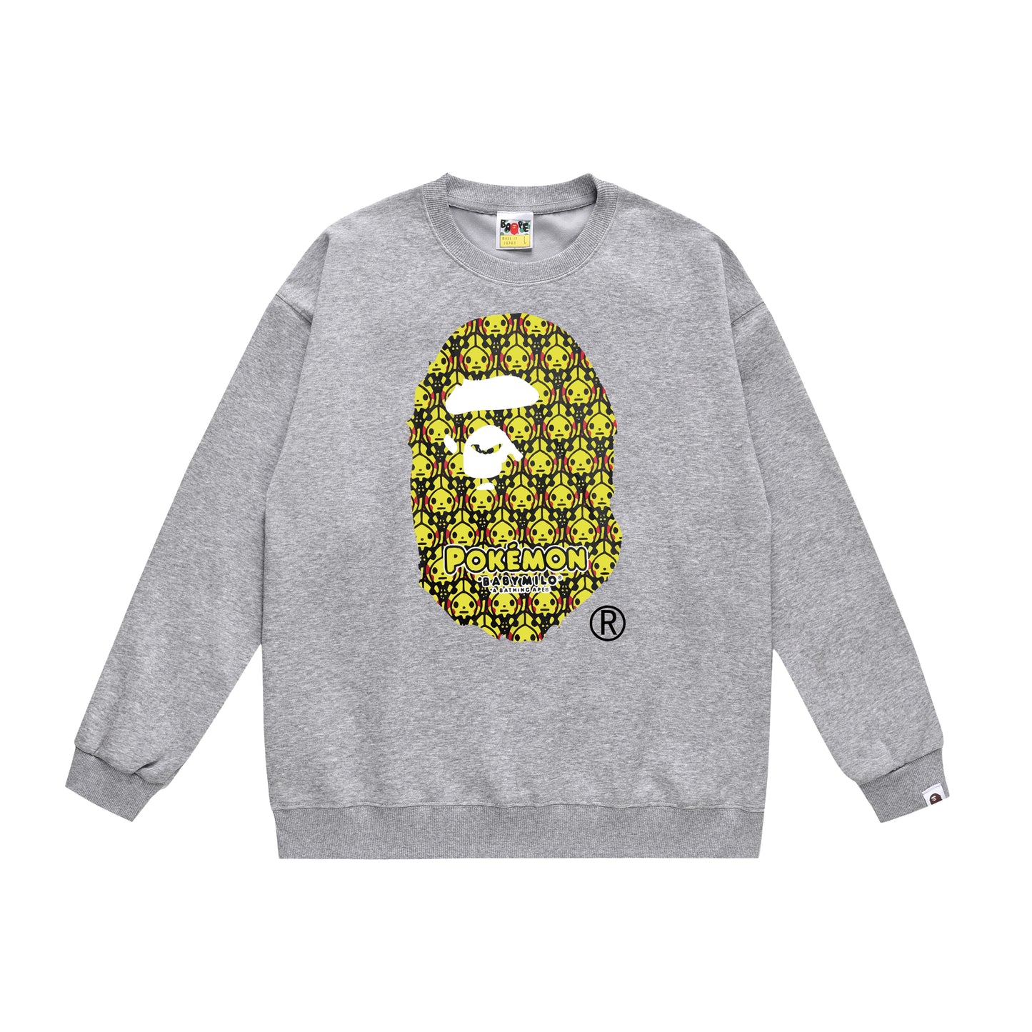 A Bathing Ape Pokemon Print Hoodie Grey