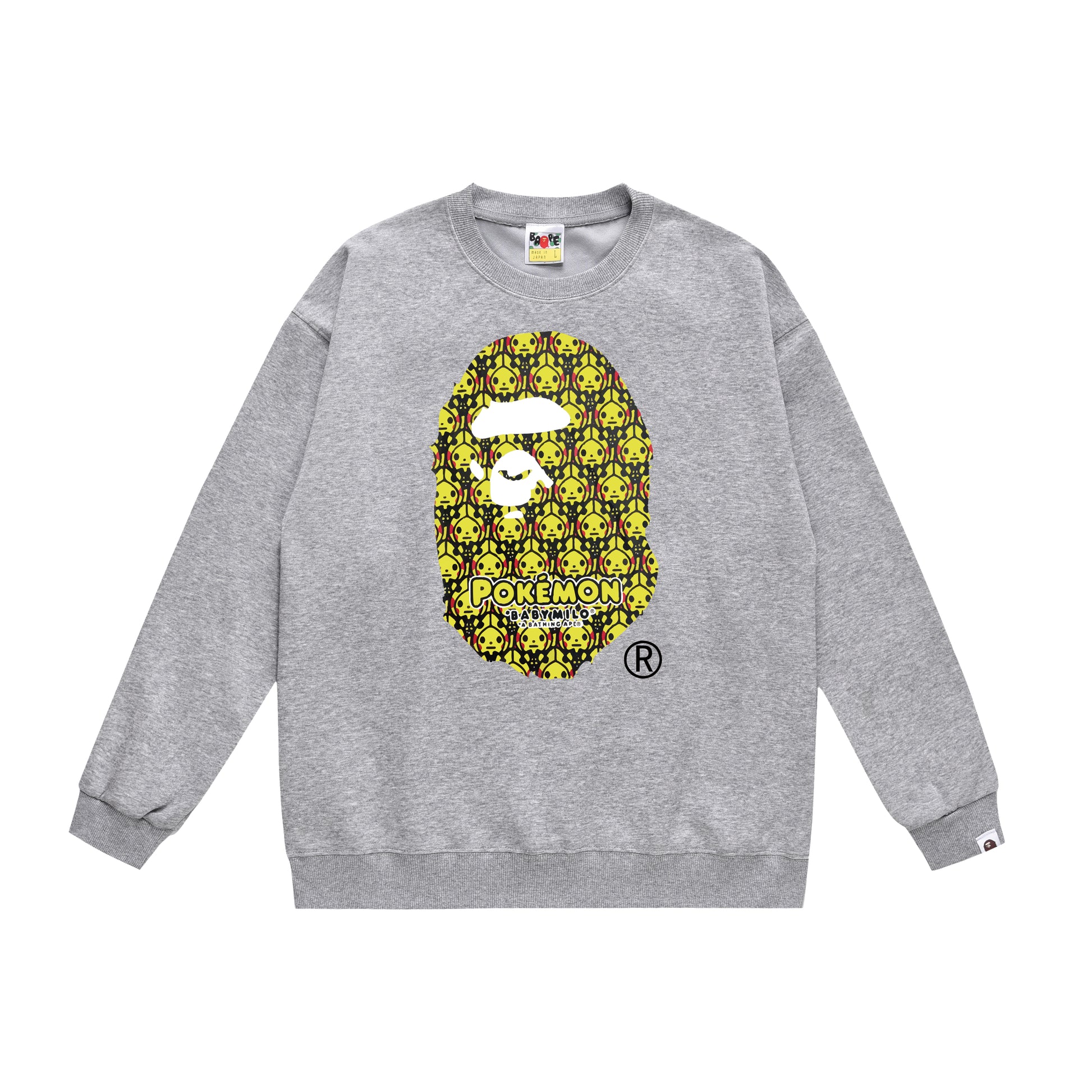 A Bathing Ape Pokemon Print Hoodie Grey
