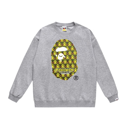 A Bathing Ape Pokemon Print Hoodie Grey