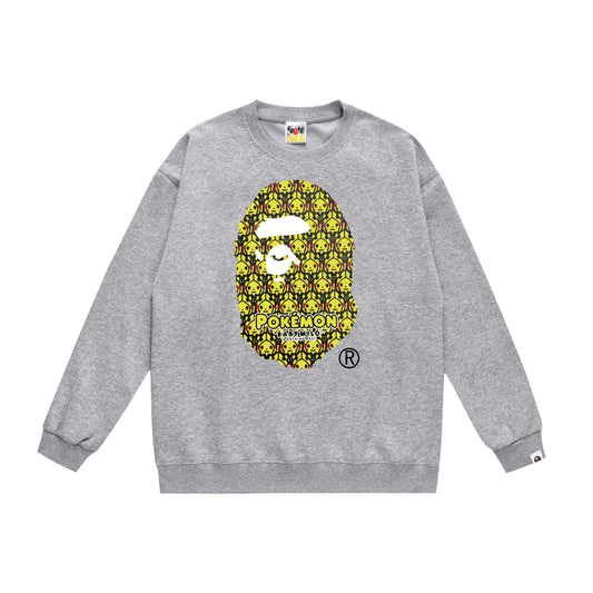 A Bathing Ape Pokemon Print Hoodie Grey