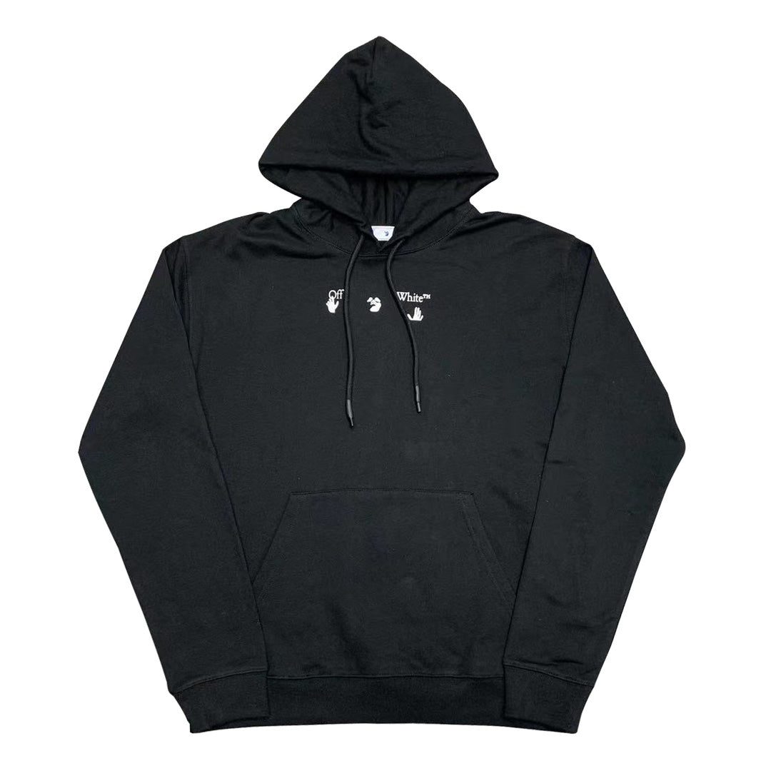 Off-White arrow dissolve print hooded sweater orange/grey