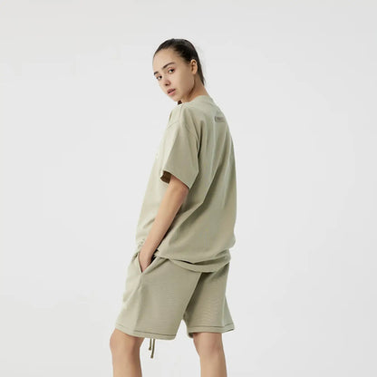 FOG Fear of God 22 replica dual -hushed short -sleeved ESSENTIALS T -shirt avocado