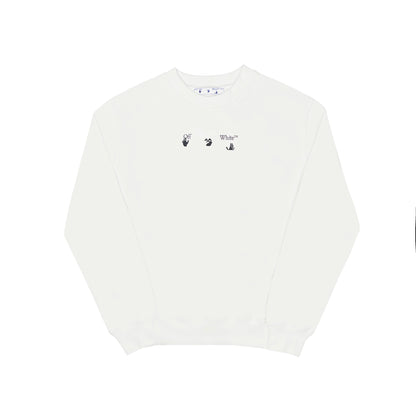 Off-White environmentally friendly oil painting tree print hoodie white