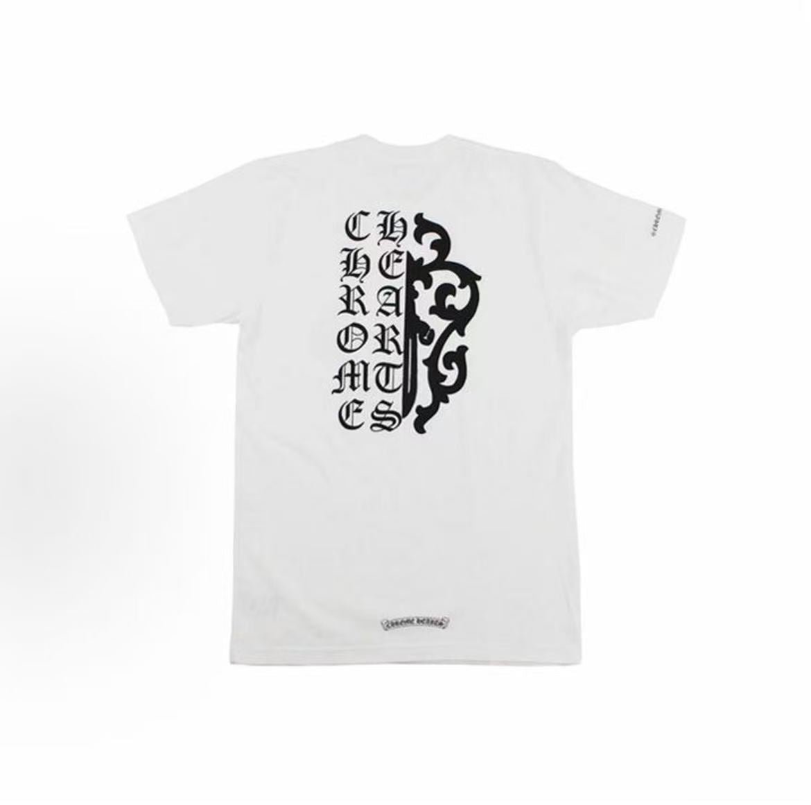 Chrome Hearts Sanskrit Sword Embroidered Short-Sleeved T-Shirt (For Both Men and Women)