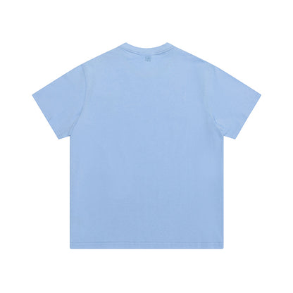 AMI Same Color Logo Tee Blue