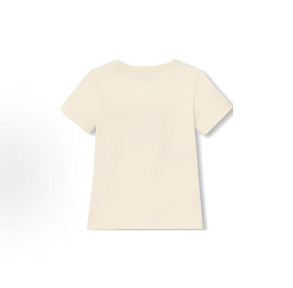 GUCCI T-shirt, Fall/Winter 2024, Animal Letter Print, Round Neck, Hooded, Short Sleeve, White, Children's Size