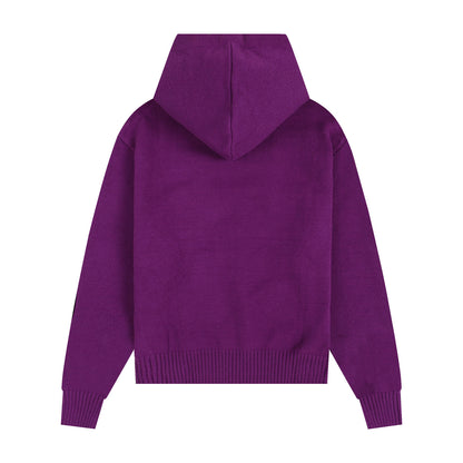 AMI Big Logo Hooded Sweater Purple
