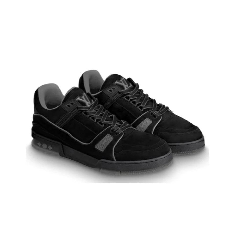 LOUIS VUITTON LV 408 TRAINERS IN SUEDE & GRAY FLANNEL   LSVT222
