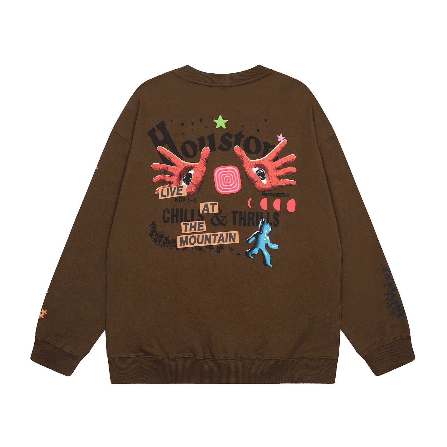 Travis Scott At The Moutain  Print Hoodie Brown