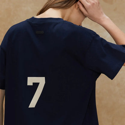 FOG FEAR OF GOD Season 7 Main Line 7 Words Loose Heavy T-shirt Navy blue