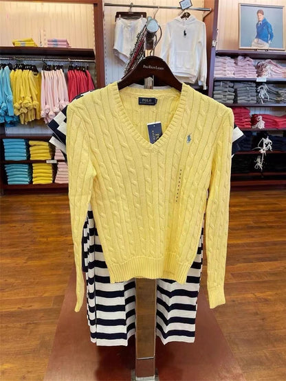 Ralph Lauren twist-knit V-neck sweater