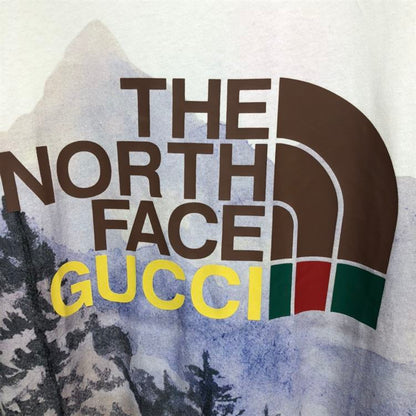 GUCCI IVORY HEAVY JERSEY WITH THE NORTH FACE X GUCCI TRAIL PRINT – GGS008