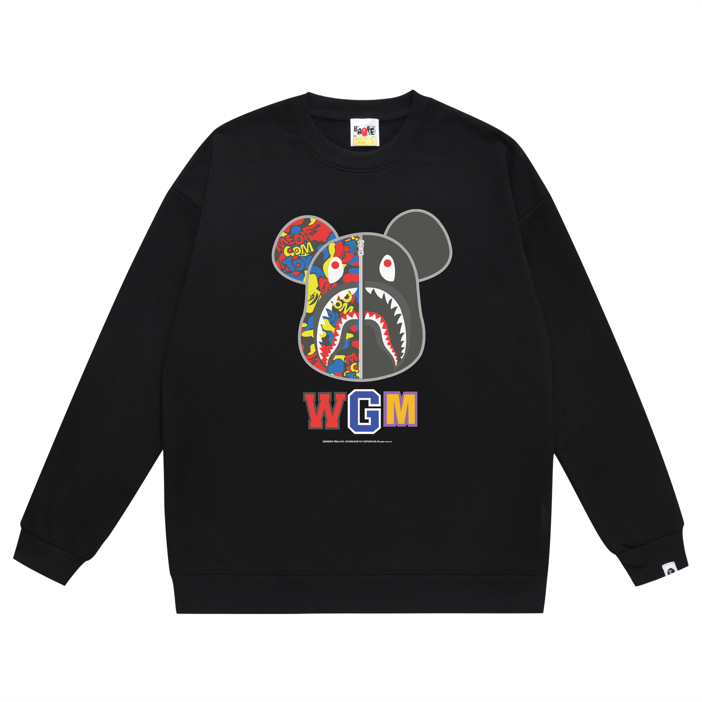 A Bathing Ape Bear Print Hoodie Black