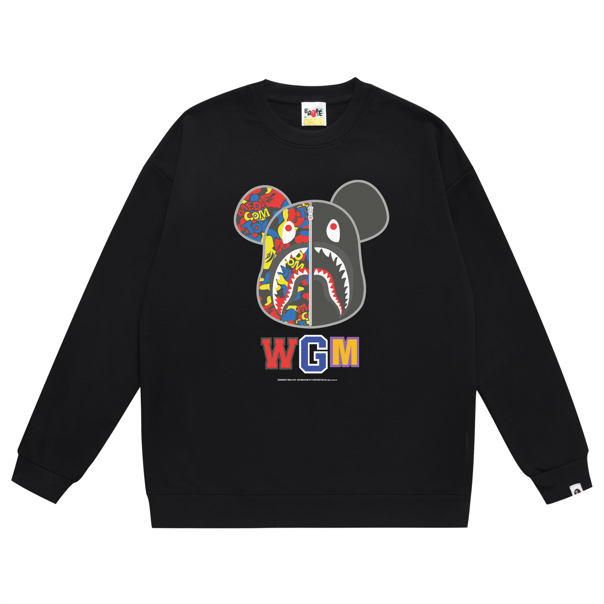 A Bathing Ape Bear Print Hoodie Black